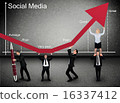 Business team push Social Media arrow up 16337412