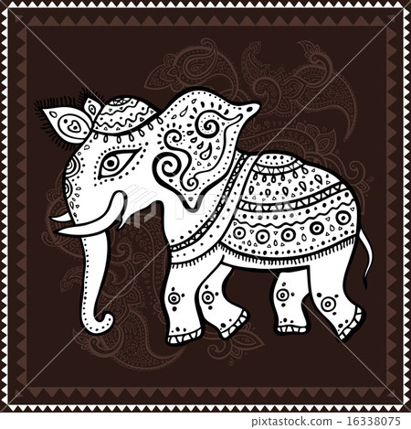 Elephant. Indian style. Decorative Vector illustration. 16338075