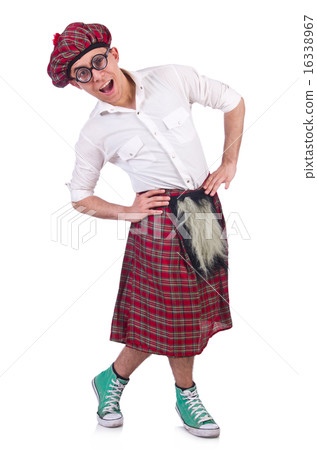 Funny scotsman isolated on the white 16338967
