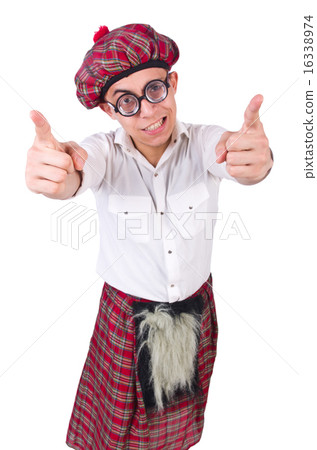 Funny scotsman isolated on the white 16338974
