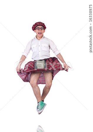 Funny scotsman isolated on the white 16338975