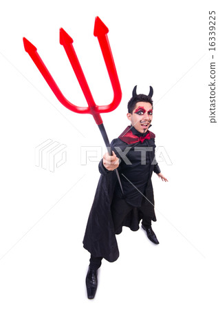 Man in devil costume in halloween concept Man in devil costume in halloween concept 16339225