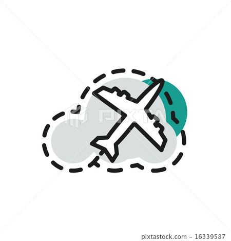 Color line icon for flat design. Airplane, flight - Stock Illustration ...