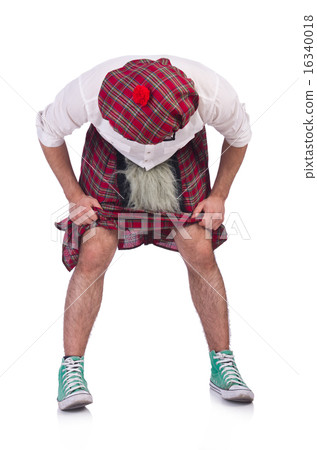 Funny scotsman isolated on the white 16340018