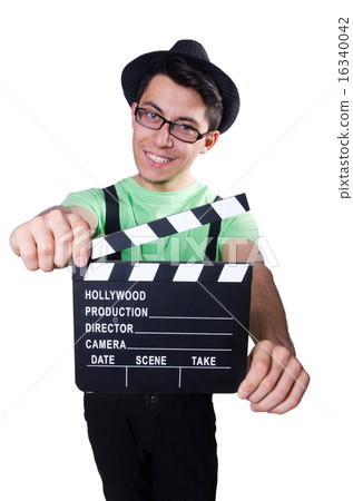 Funny man with movie board 16340042