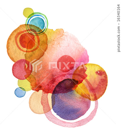 Abstract circle acrylic and watercolor 16340164