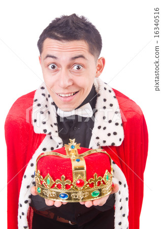 Businessman with crown isolated on white Businessman with crown isolated on white 16340516