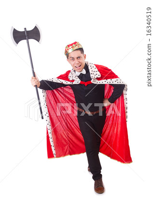 Funny king with axe isolated on white Funny king with axe isolated on white 16340519