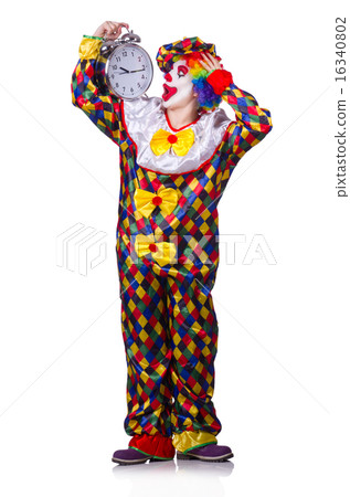Funny clown isolated on the white Funny clown isolated on the white 16340802