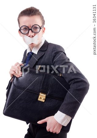 Woman businesswoman in censorship concept Woman businesswoman in censorship concept 16341131