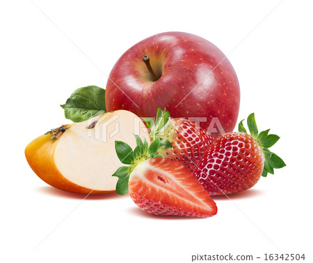 Strawberry and apples composition isolated Strawberry and apples composition isolated 16342504