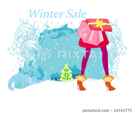 Christmas shopping - winter sale card Christmas shopping - winter sale card 16342775