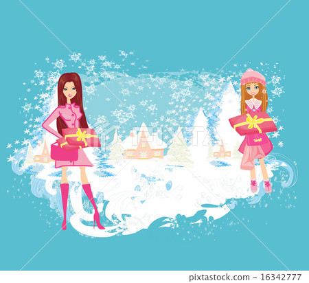 Christmas shopping - winter sale card Christmas shopping - winter sale card 16342777