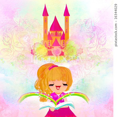 little girl reading fairy tales little girl reading fairy tales 16344029