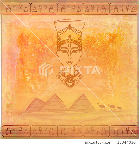old paper with Egyptian queen 16344036