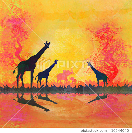 African savannah with reflection African savannah with reflection 16344040