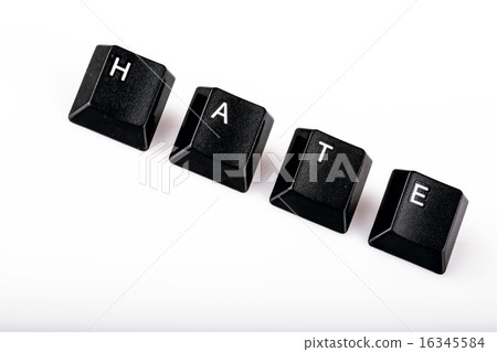 text hate formed with computer keyboard keys  16345584