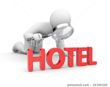 Person analyzes hotels Person analyzes hotels 16346308