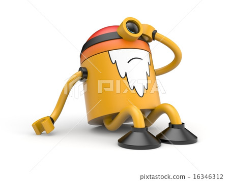 Old orange robot with headaches Old orange robot with headaches 16346312