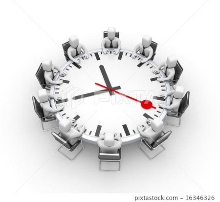 Meeting. Table in the form of clock 16346326