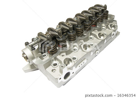 Cylinder head combustion engine isolated on white  16346354