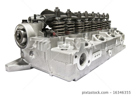 Cylinder head combustion engine isolated on white  16346355