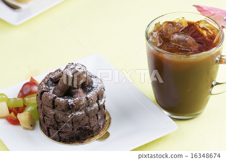 Chocolate mousse Cake with ice coffee Chocolate mousse Cake with ice coffee 16348674