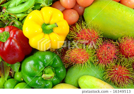 Colorful Asian Fruit and Vegetable. 16349513