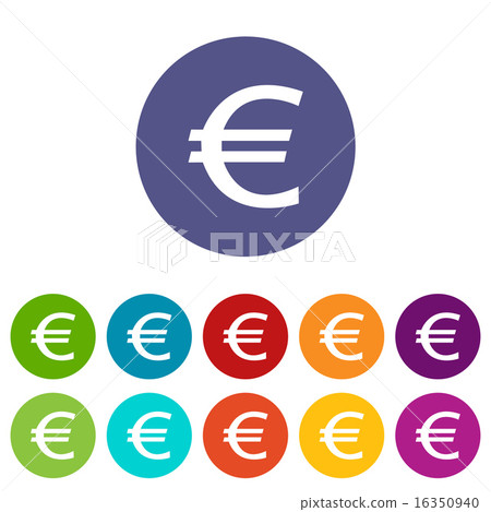 Euro flat icon - Stock Illustration [16350940] - PIXTA