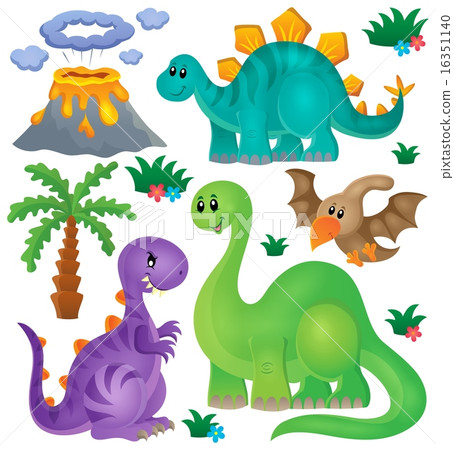 插图素材: dinosaur theme set 1