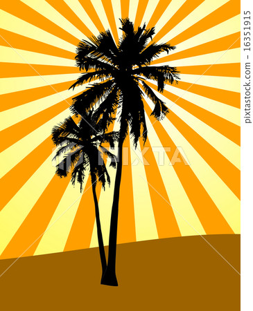 Silhouette of two palms Silhouette of two palms 16351915