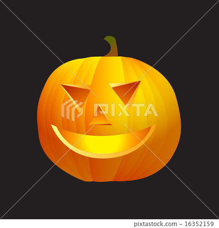 Pumpkin with cutted face isolated on black Pumpkin with cutted face isolated on black 16352159