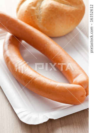 sausage and bread sausage and bread 16352612