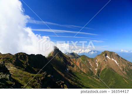 Yatsugatake ridge line where clouds spring up 16354417