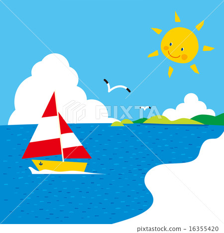 An island in a warm sea, a trauma, a sun, a seagull, a yacht 02 16355420