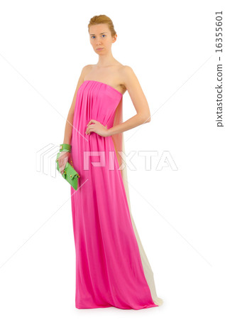 Woman in fashion dress concept on white Woman in fashion dress concept on white 16355601
