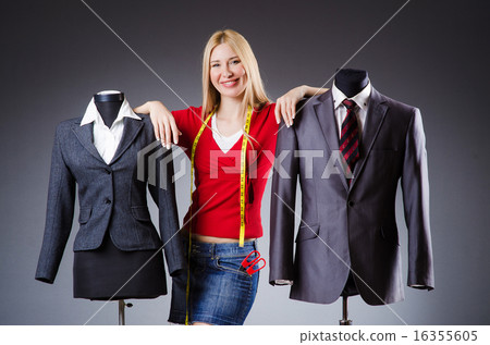 Woman tailor working on clothing Woman tailor working on clothing 16355605