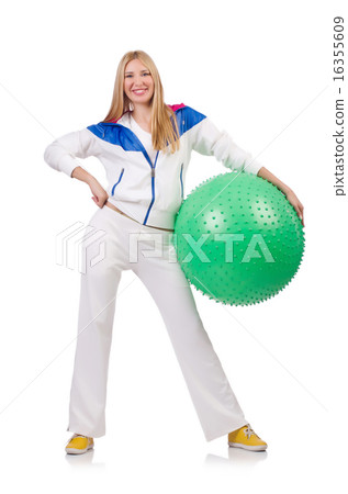 Young woman with swiss ball Young woman with swiss ball 16355609
