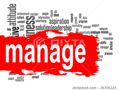 Manage word cloud with red banner 16356228