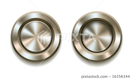 Realistic metal button - Stock Illustration [16356344] - PIXTA