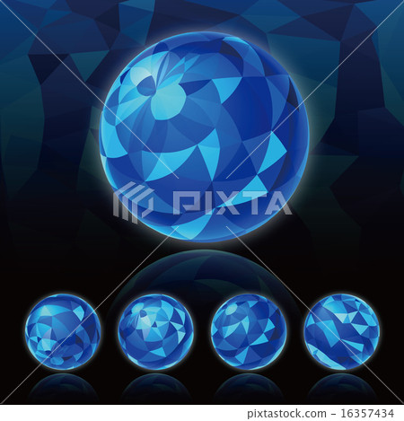 Cubism background _ sphere _ deep blue 16357434