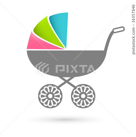 Baby carriage - pram icon isolated on white Baby carriage - pram icon isolated on white 16357846