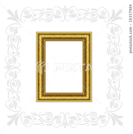 Golden frame with gray ornament Golden frame with gray ornament 16357984