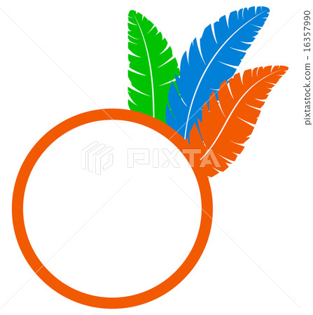 Orange frame with feathers isolated on white Orange frame with feathers isolated on white 16357990