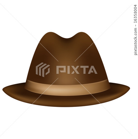 Headdress brown fedora isolated on white 16358004