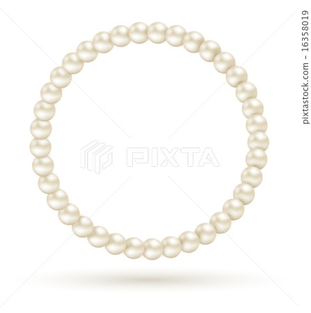 Pearl circle like frame isolated on white 16358019