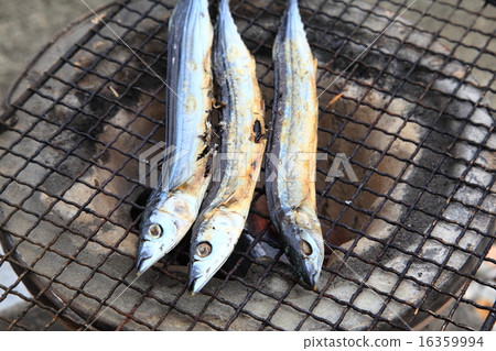 被烘烤的烤三文魚獐鹿用秋天香魚 16359994