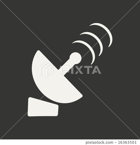 Flat in black and white mobile application satellite dish 16363501