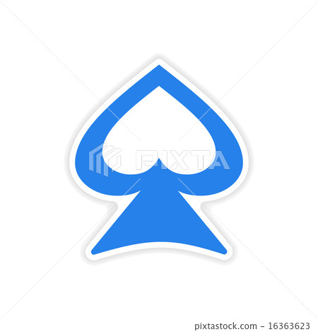 icon sticker realistic design on paper spades 16363623