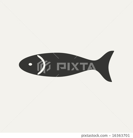 Flat in black and white mobile application fish Flat in black and white mobile application fish 16363701